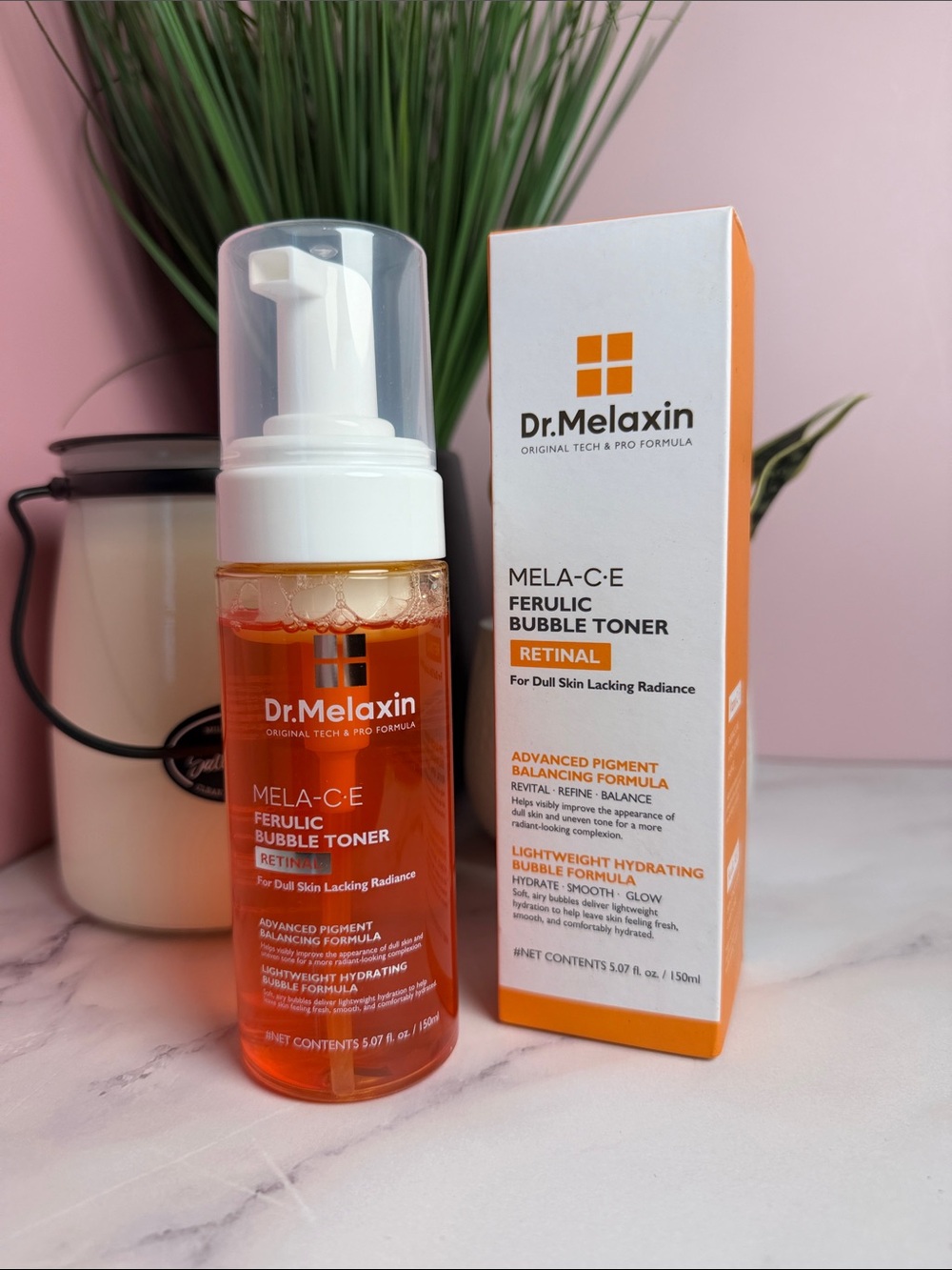 MELA-C E Ferulic Bubble Toner — Orange Hydrating Toner